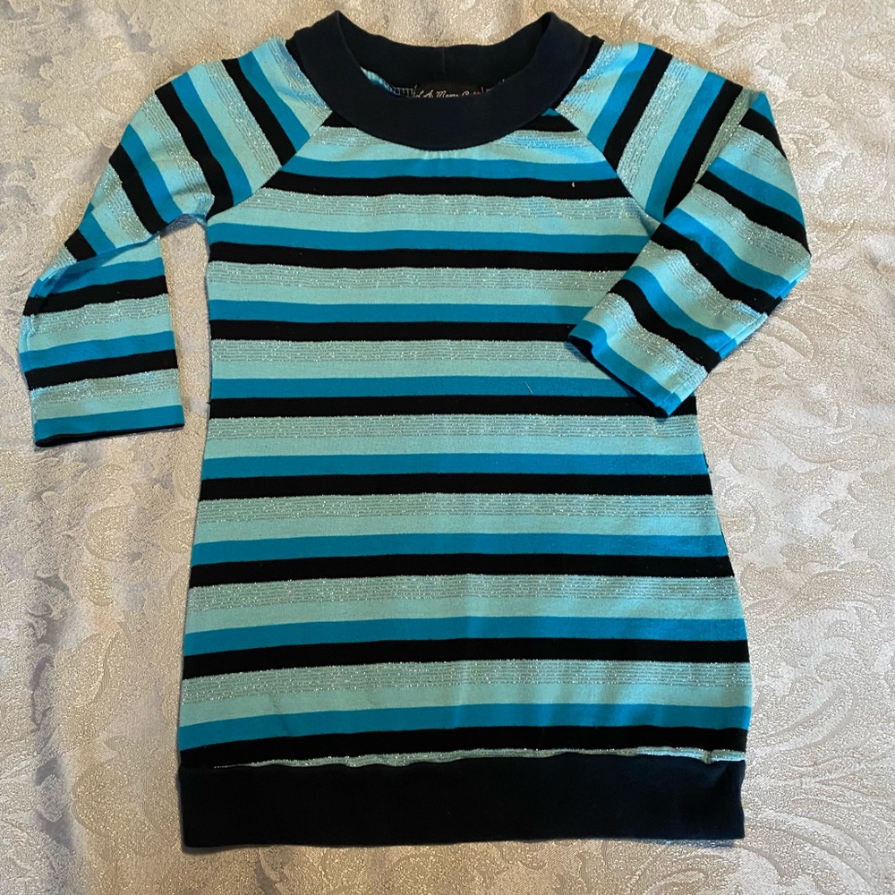 Girls turquoise and black sweater